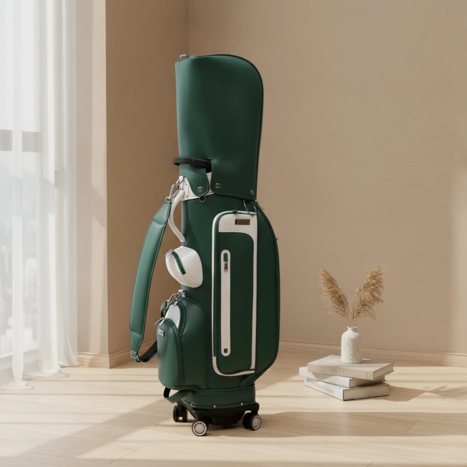 Golf Bag with Retractable Handle Waterproof Golf Cart Bag with Wheels Long-Lasting Premium for Golfers