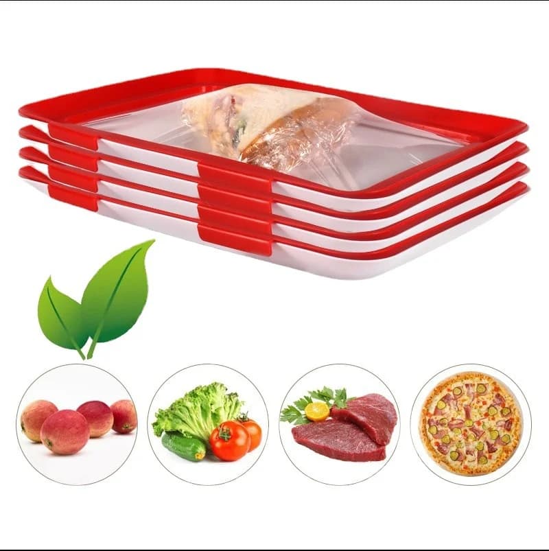 Vassoio di conservazione sottovuoto per alimenti riutilizzabile in plastica Contenitori impilabili per la preparazione dei pasti Contenitore creativo per la conservazione di alimenti freschi Piatto di frutta
