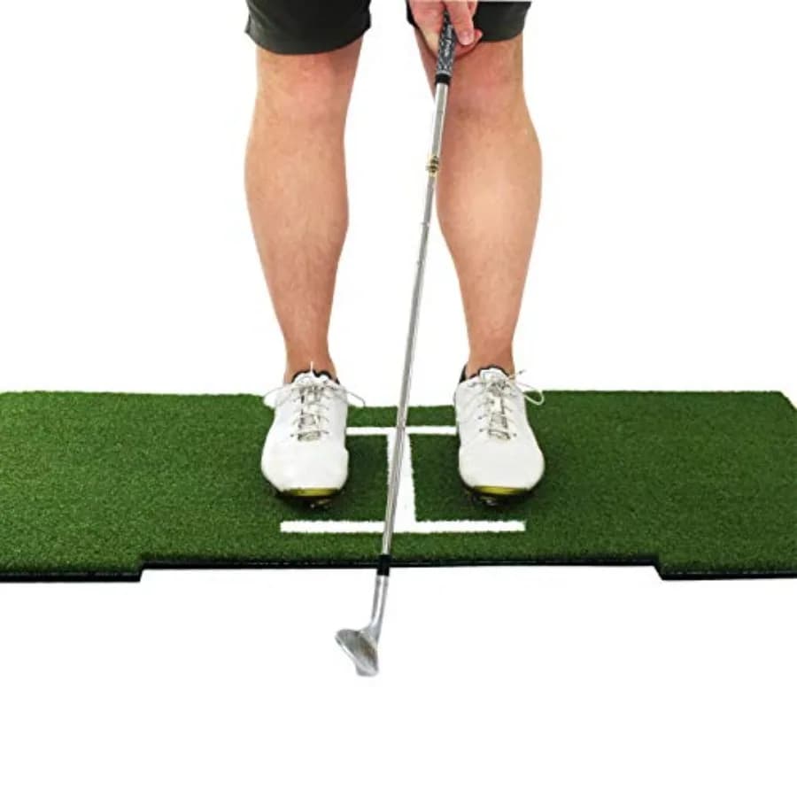 Tappetino da Golf Rukket Tri-Turf Attack, Portatile per Allenamento di Driving, Chipping, Accessori per l'Allenamento in Giardino con Tee Regolabili e Schiuma P