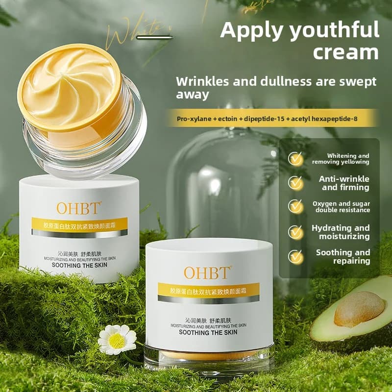 OHBT Collagen peptidic face cream, anti-wrinkled lifting cream, soothing nourishing soothing cream for facial skin care