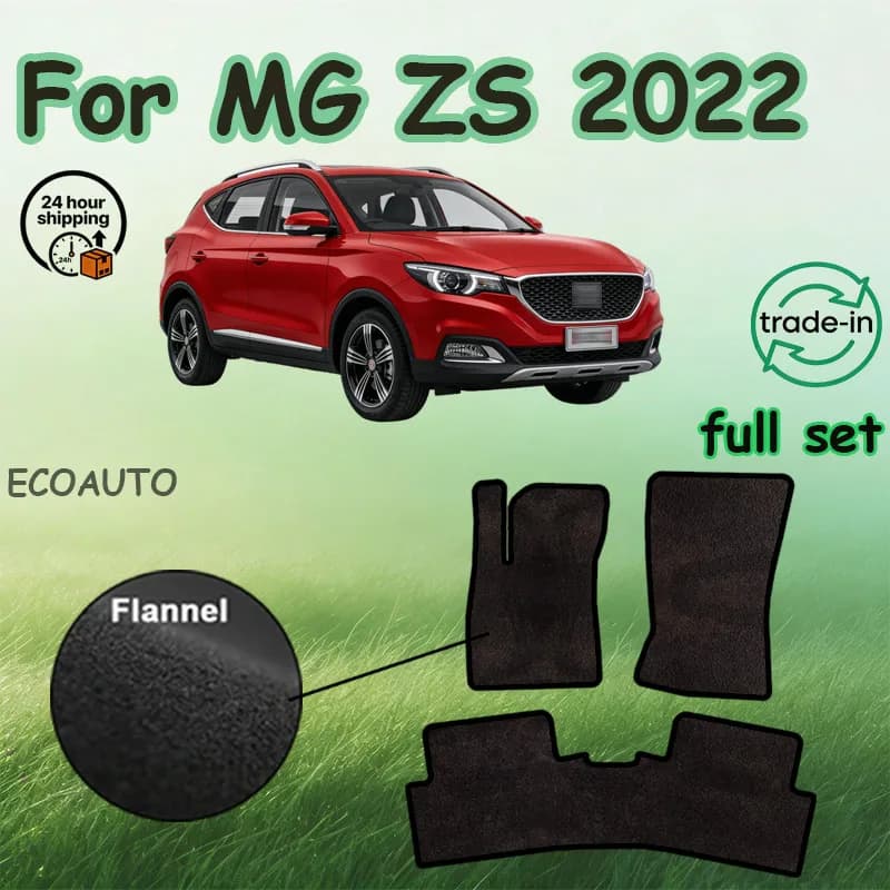 Flannel Car Floor Mats Fit For MG ZS 2022 MGZS EV 2020 MG ZX ZST MGZSEV ZS11 2021 2023~2018 Anti-slip Rugs Foot Pad Interior Acc