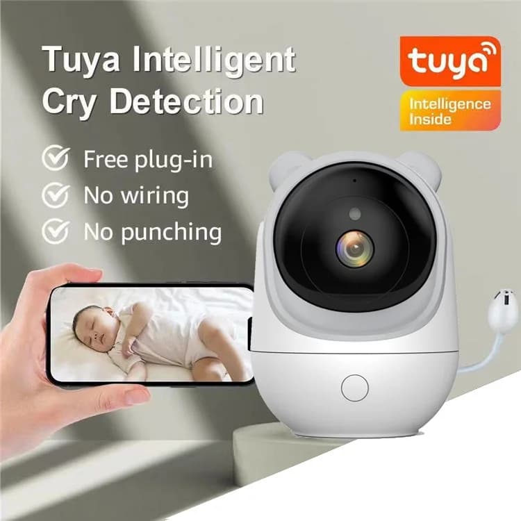 4MP 1440P Tuya APP Crying Detection Alarm Monitor Temperature Detection PTZ Wireless Intercom Baby Camera Nanny Cam Babysitter