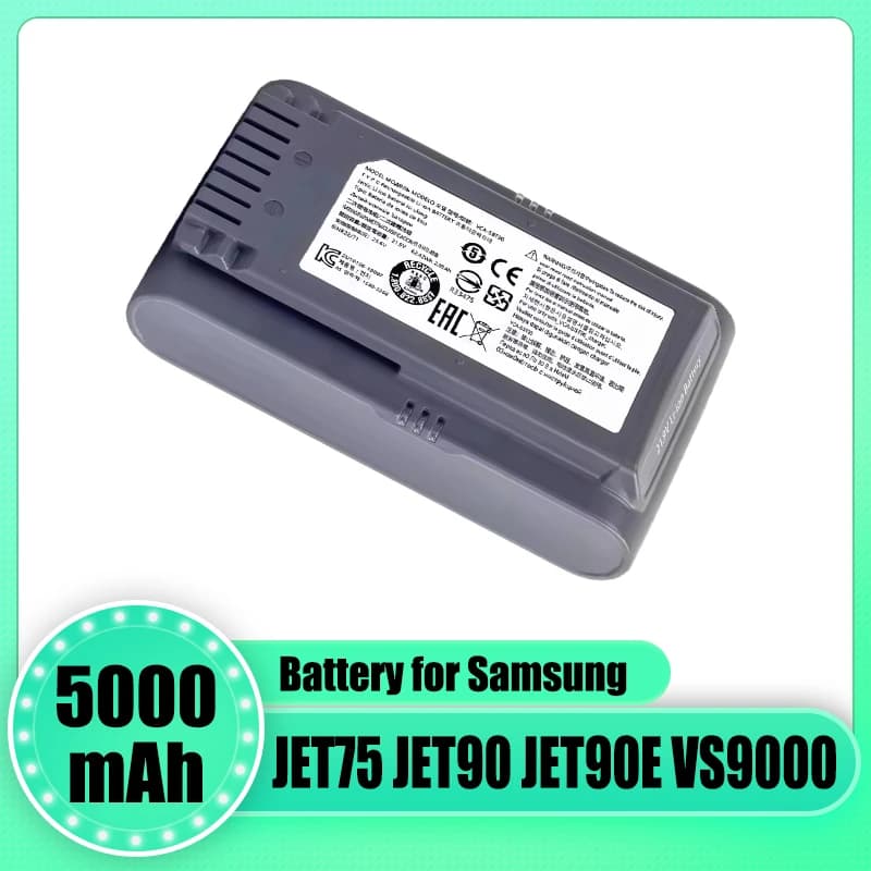 For Samsung VCA-SBT90 Jet90 Jet75 wireless handheld vacuum cleaner battery replacement, 21.6V 5000mAh