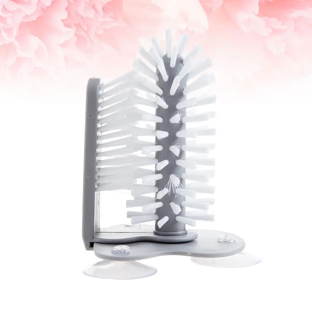 1Pcs Tea Cup Brush Double-Sided Glassware Cleaner Suction Cups Kitchen Rotatable Lazy Wall Cup Brush Creative Glass Cleaning