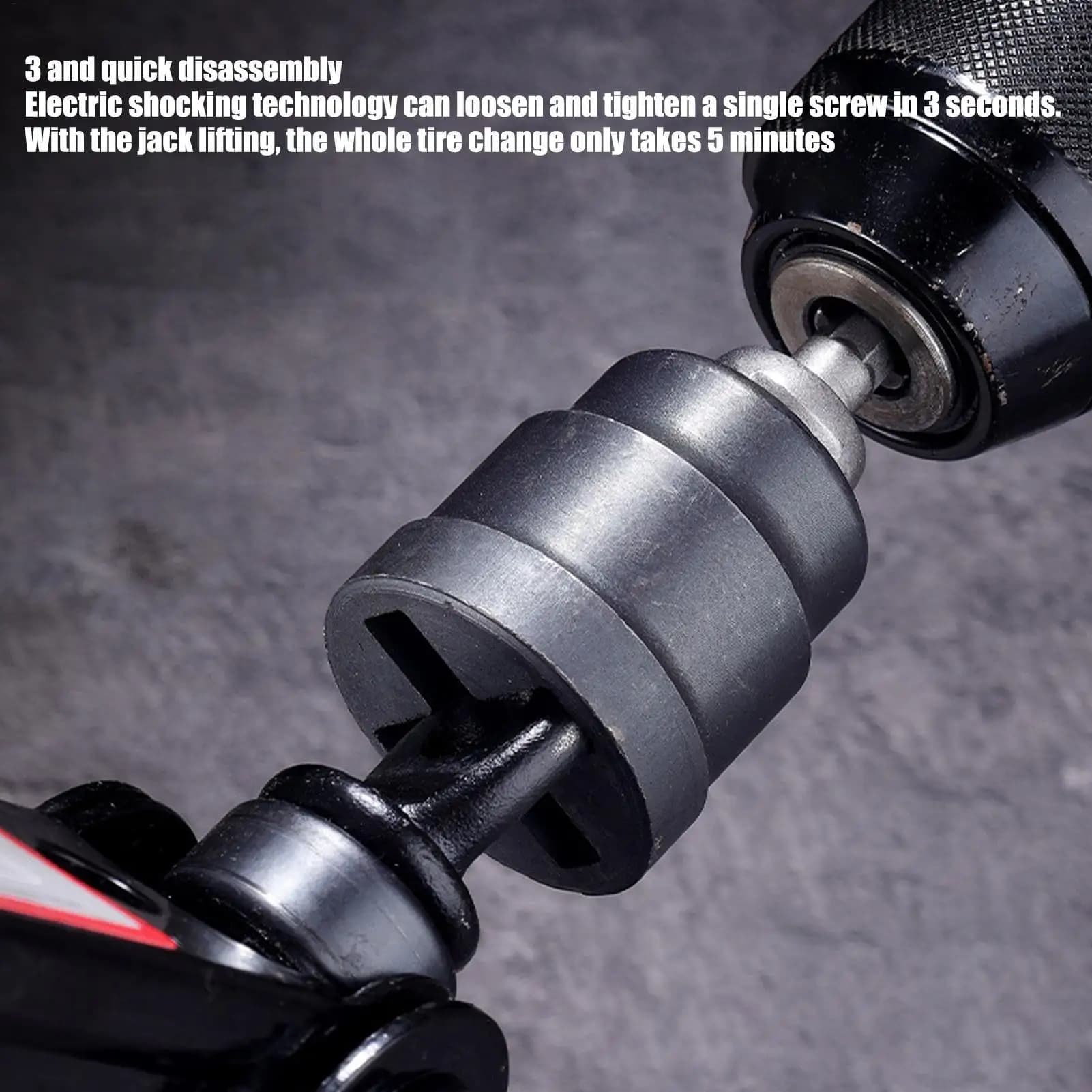 Adattatore Convertitore Presa per Martinetti a Forbice per Auto, Accessorio Resistente alla Ruggine per Utensili Pesanti