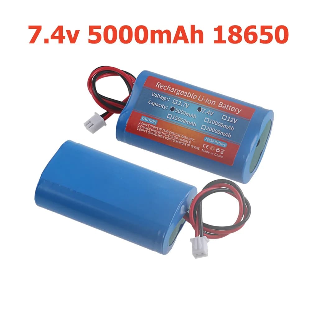 Batteria ricaricabile 7.4V 3000mAh/5000mAh 18650 batterie 2S2P per altoparlante Bluetooth, luce solare, monitor + scheda protettiva