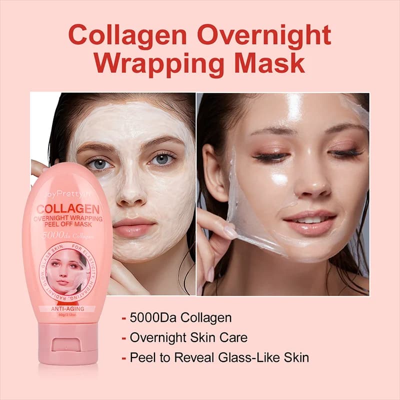 JoyPrettyin Collagen Night Packs Peel Off Face Mask Niacinamide Whitening Hyaluronic Acids Skin Care