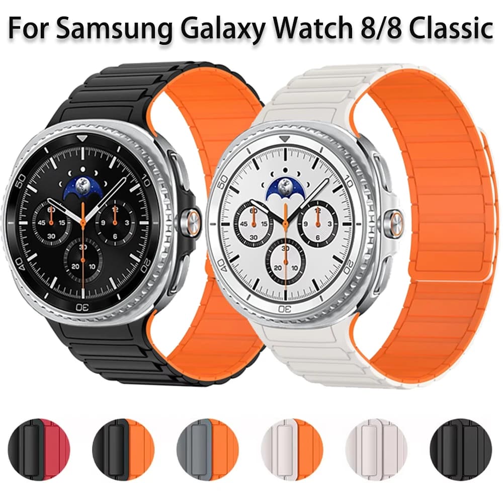 Cinturino in silicone No Gaps per Samsung Galaxy Watch 8 40mm 44mm Bracciale magnetico Correa per Galaxy Watch 8 Classic 46mm Bracciale