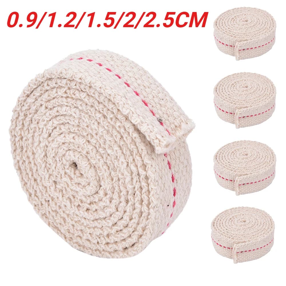 Stoppini per Candele in Cotone Intrecciato Piatto, Varie Misure per Candele Fai-da-Te, Lampade a Olio, Illuminazione Domestica, Ricambi