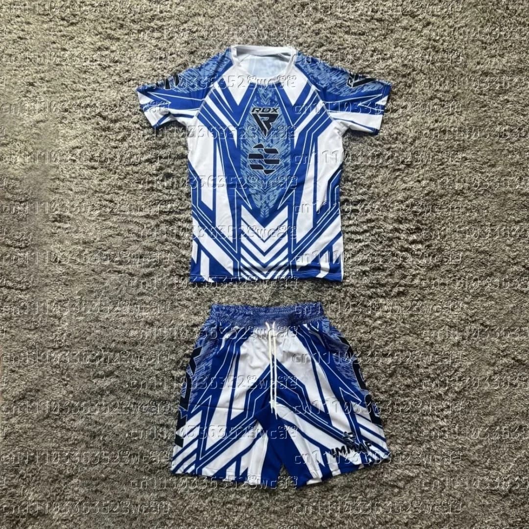 Completo da Combattimento RDX per Tifosi: T-shirt Traspirante e Pantaloncini da Uomo, Set Casual a Maniche Corte per Boxe e Abbinamento Familiare