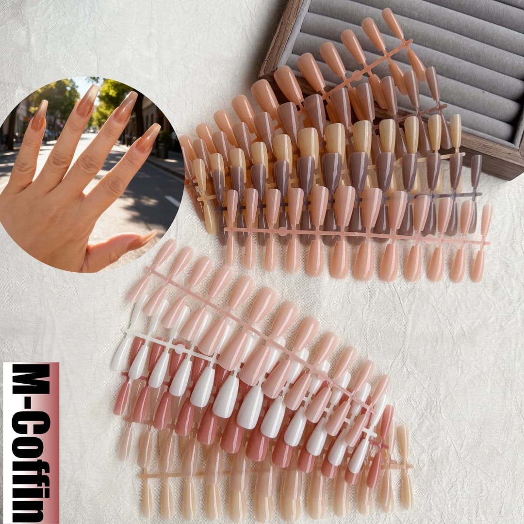 120/240 pieces of fake nails, print on nails with simple design, fake nails for women and girls to wear every day (average case)