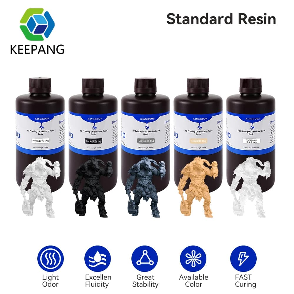 KEEPANG 5/10KG 405nm Standard UV Resin for 3D Printers Resin Material for High Precision Water Washable LCD Printing for Photo