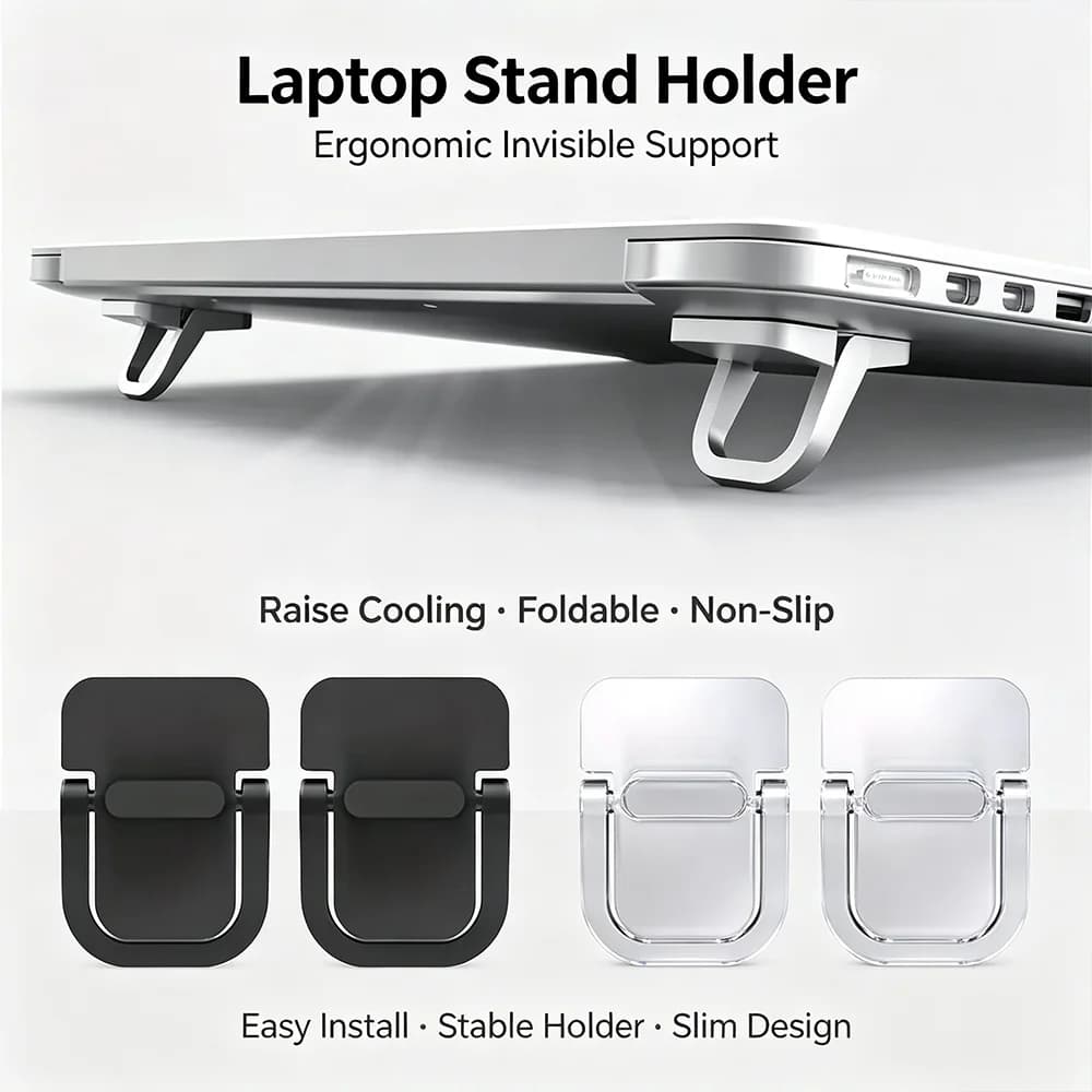 2PCS Laptop Stand Set with Keyboard Riser, Portable Adjustable Laptop Holder Elevator for Desk Office Home Work