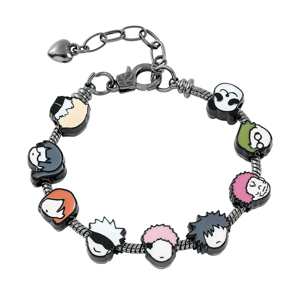 1 pz. Simpatico Braccialetto Fai-da-te in Metallo con Ciondolo Staccabile Anime Cartoon Megumi Fushiguro e Yuji Itadori, Regalo per Fan Cosplay