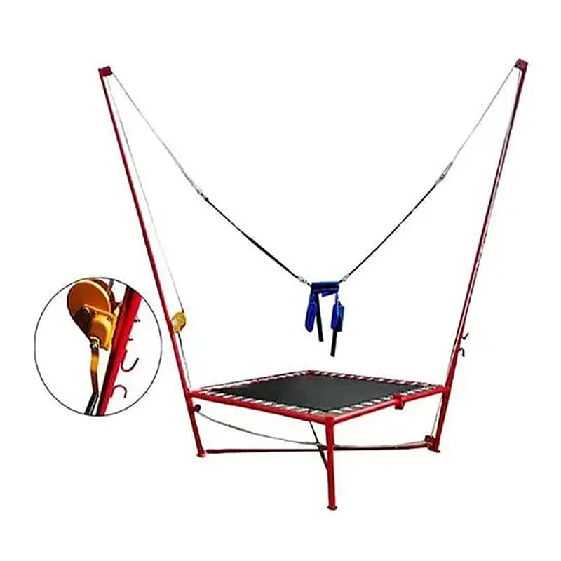 Imbracatura Regolabile con Corde Elastiche e Robusta Struttura in Acciaio, Sistema di Sicurezza per Bungee Jumping su Trampolino - Promozione Vendite