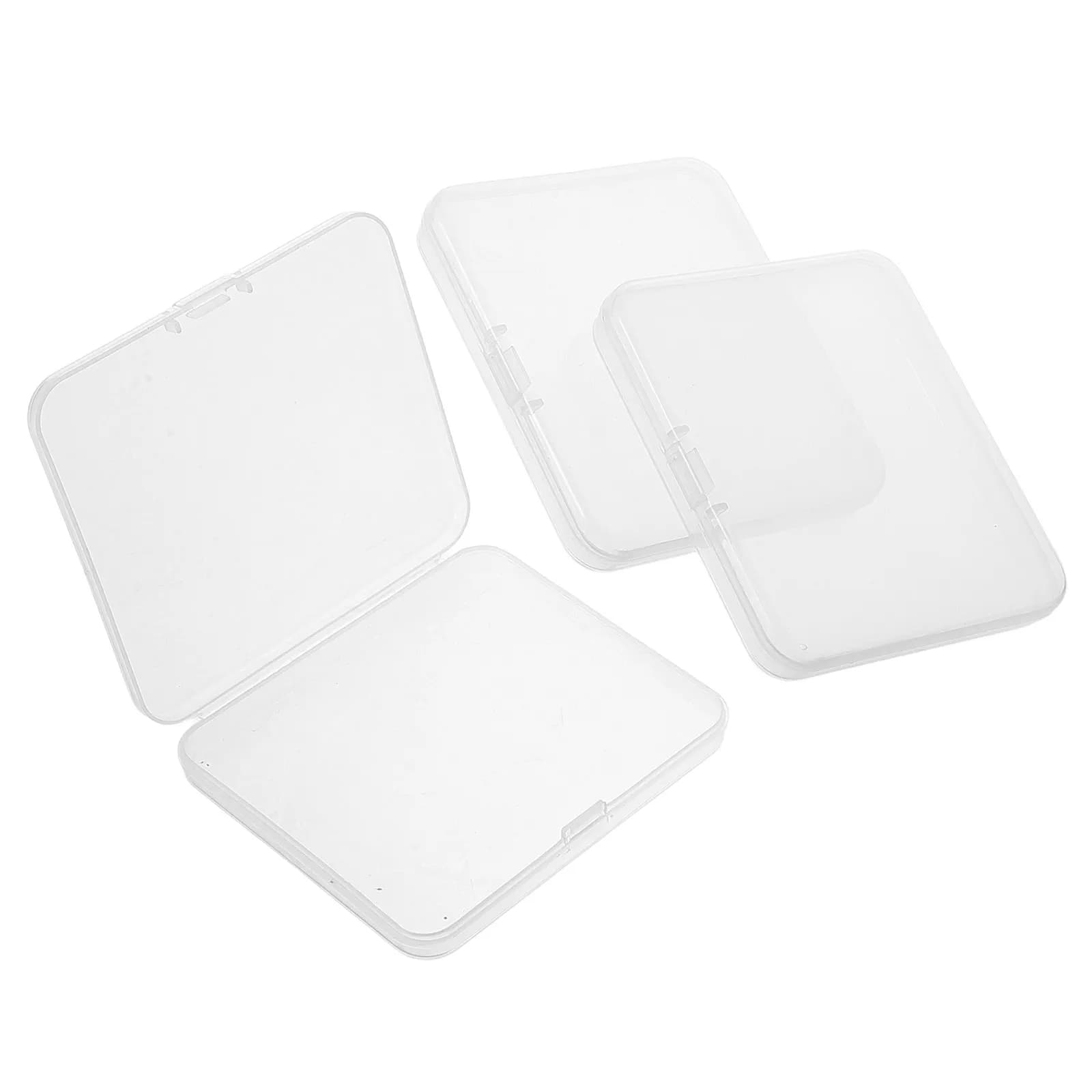 Set di 3 Scatole Trasparenti Rettangolari in Plastica per Conservazione Ciglia Finte, Organizzatore per Ciglia e Supporto per Nastro per Doppia Palpebra, Custodia Compatta Portatile