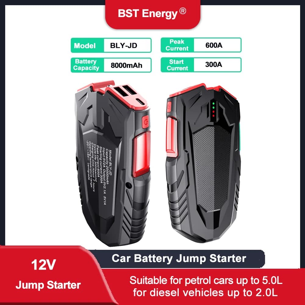 Dispositivo di avviamento del ripetitore della batteria di avviamento di emergenza del caricatore di emergenza del veicolo del camion della motore dell'automobile con la banca di potere, torcia a LED, SOS, POS