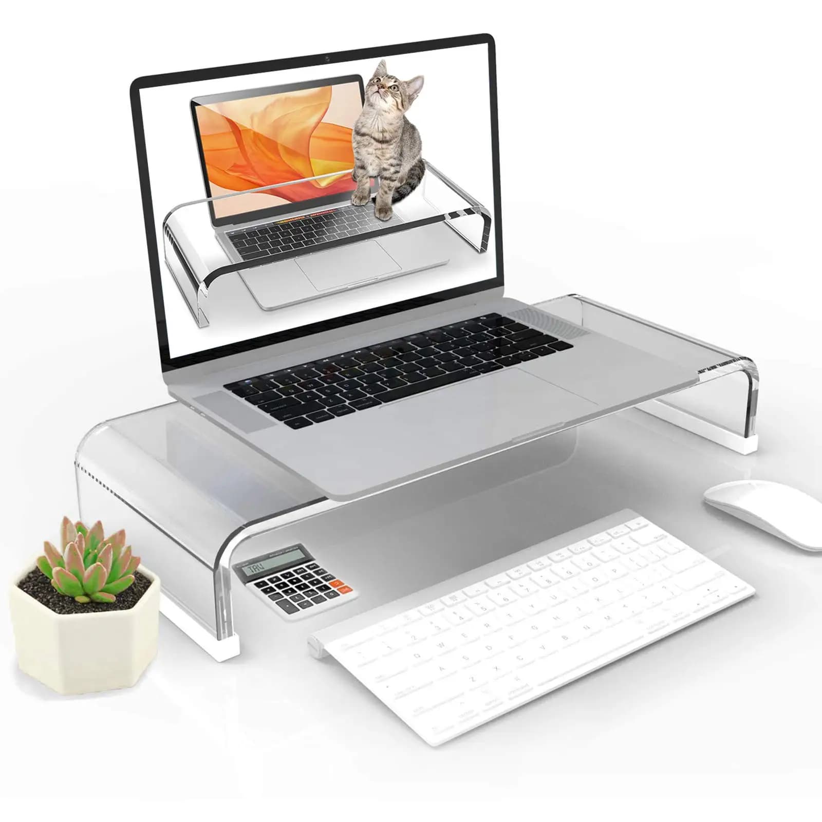 Supporto per Laptop in acrilico trasparente robusto Cover per tastiera Anti-gatto, accessori per l'home Office, memoria per PC per tastiere del negozio, mouse, notebook