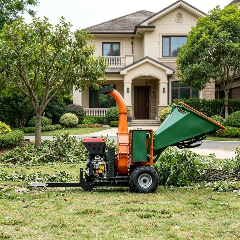 Wood Chipper Shredder Machine Electric Wood Chipper Run Low Noise For Urban Green Belt Maintenance