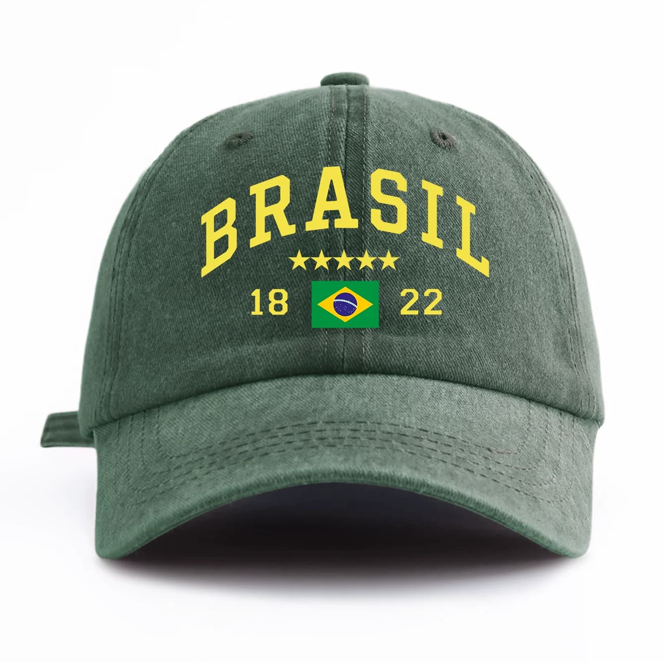 Men's Baseball Cap BRASIL Print Washed Minimalist Retro Casual Soft Adjustable Dad Hat For Adults Perfect Gift