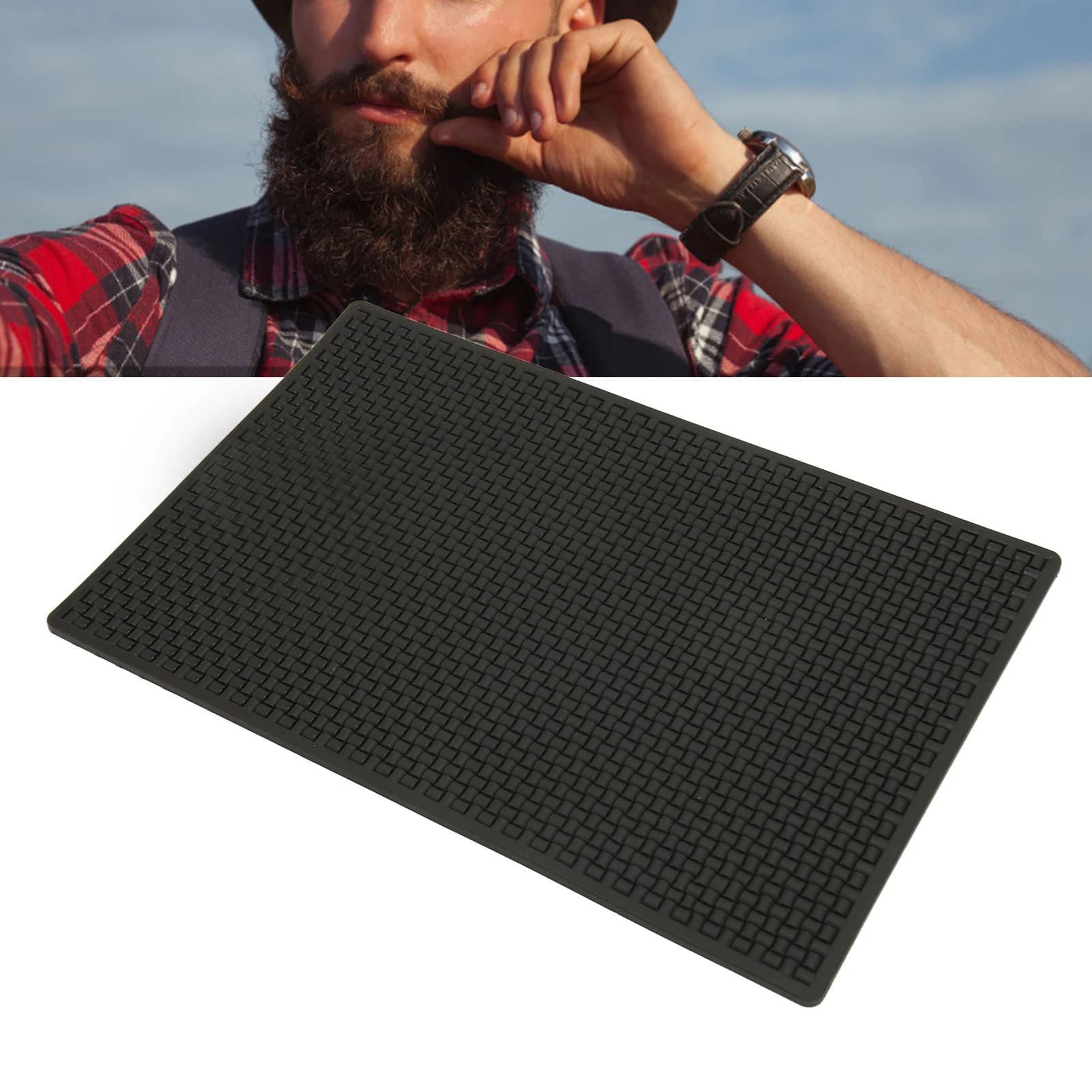 Silicone Non Slip Mat Non Slip Barber Mat Flexible Silicone Waterproof Mat Haircut Tool Organizer Pad for Clipper Brush Scissors