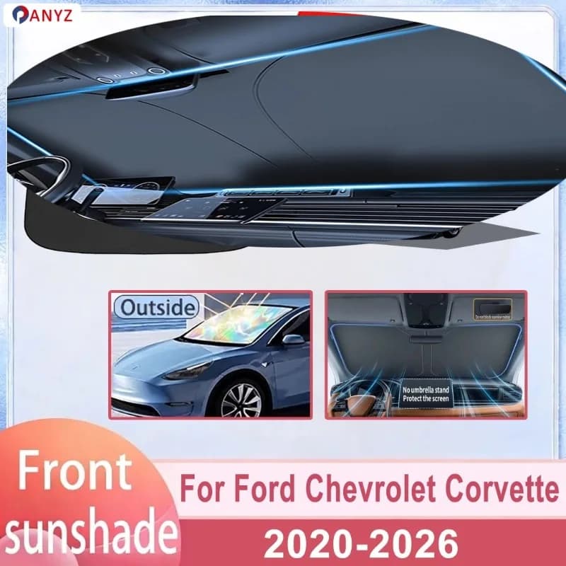 Parasole per Parabrezza Chevrolet Corvette 2020-2026, Copertura Isolante Termica per Finestrino Anteriore, Accessori Auto Estivi