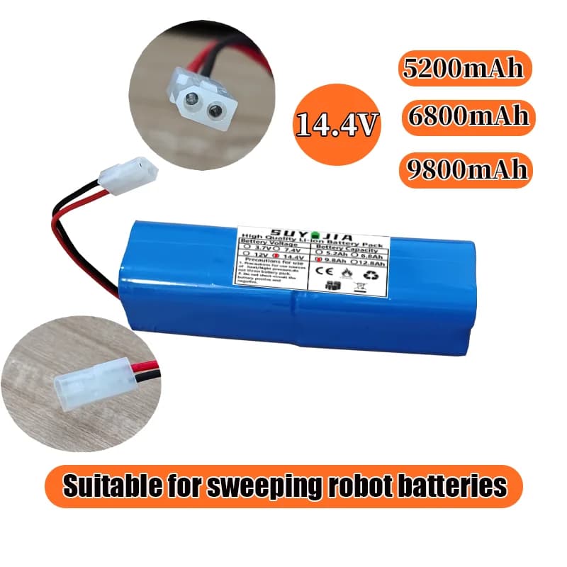 14.4V 5200mAh/6800mAh/9800mAh Battery Pack Suitable for Robot Vacuum Cleaner Spare Parts Accessories Replacement Battery