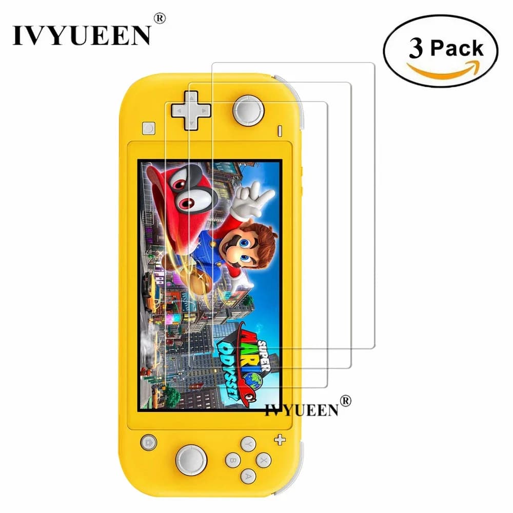 IVYUEEN 3 pieces for Nintendo Switch NS Lite Mini Console Protects Screen in Anti-scratch Tempered Glass Skin Protective Film