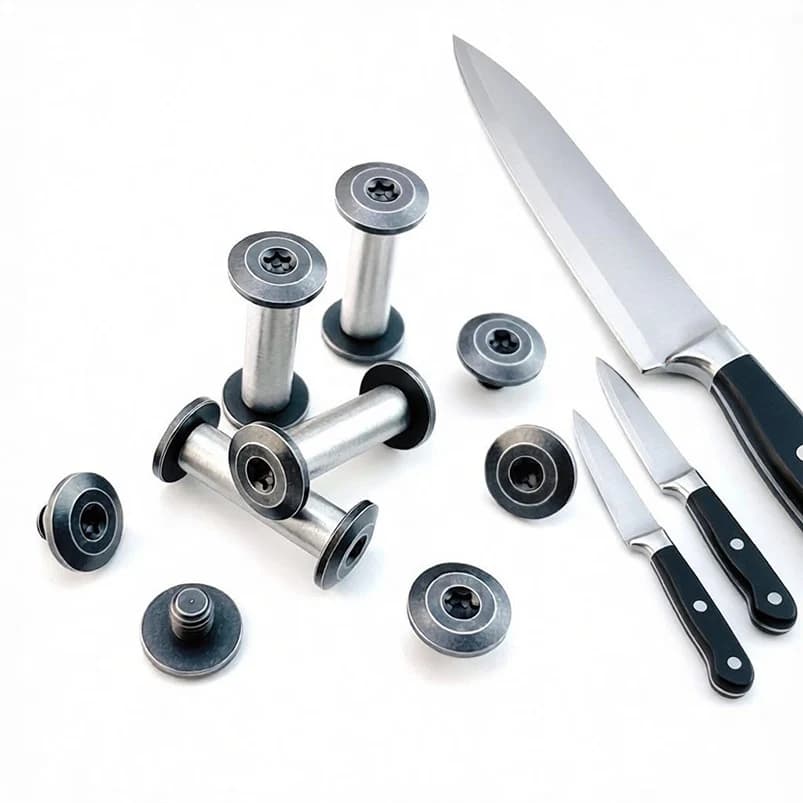 10 Sets/lot CNC Stainless Steel Material Knife Handle M4 Pair Locking Screw Rivet Spindle Nail Bolt T8 Torx Button Head Fastener