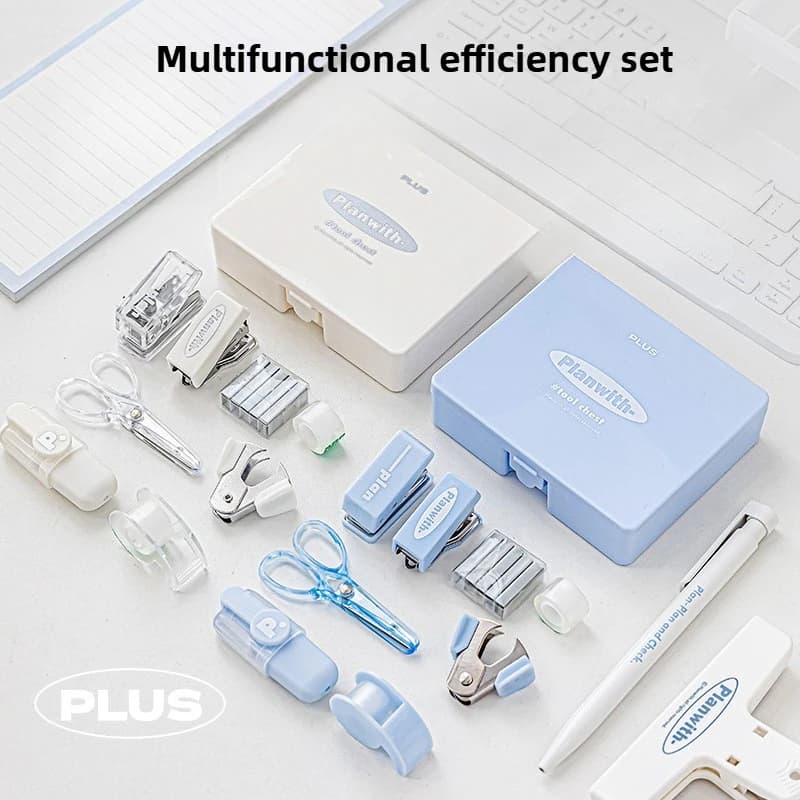 Forniture per ufficio tutto in uno Kit di attrezzi Cucitrice Punzonatrice Perforatrice Set di efficienza di cancelleria portatile