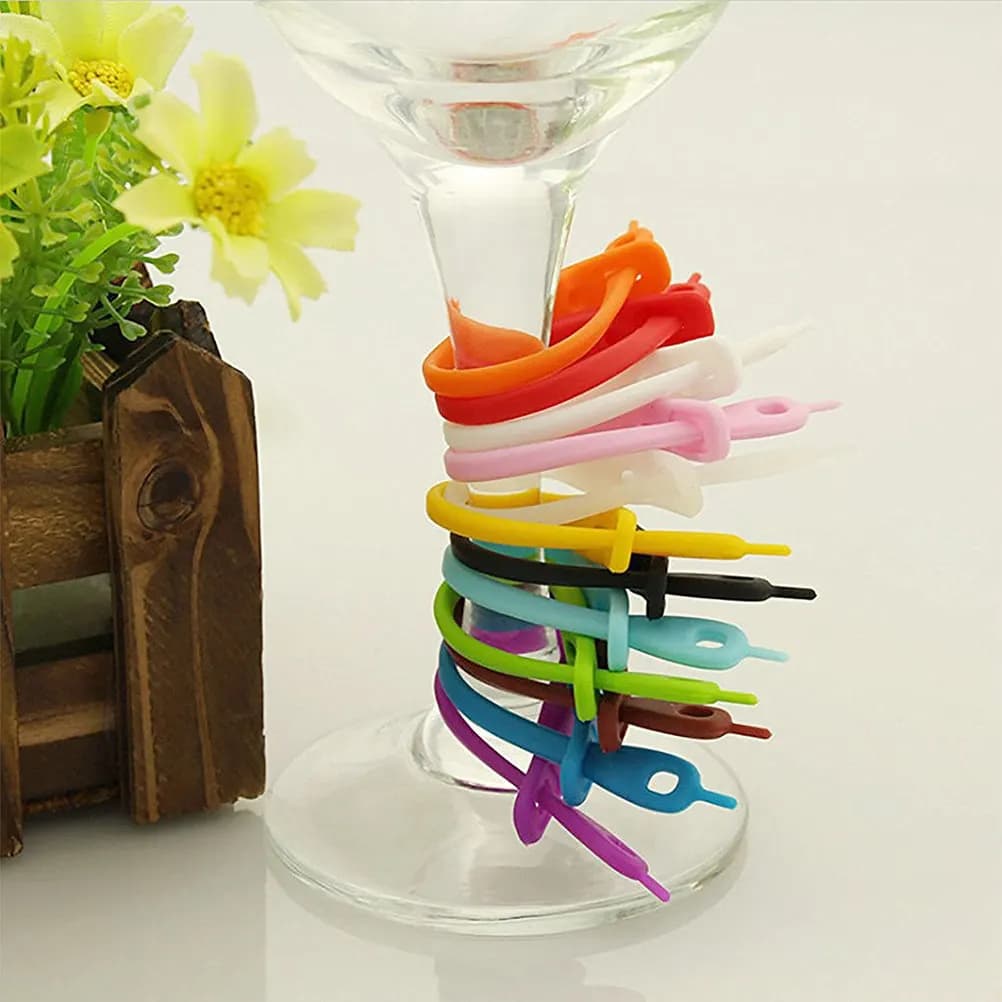 Set di 12 Segnaposto in Silicone per Bicchieri da Vino e Birra, Ideali per Feste, Matrimoni, Bar, Eventi Notturni, Facili da Usare per Identificare le Tue Bevande