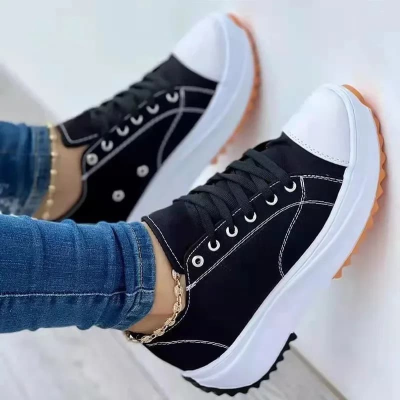 Sneakers Grafiche in Tela da Donna, Scarpe Casual da Donna, Nuove Sneakers da Donna Autunno 2026, Scarpe Basse con Lacci, Zapatos Mujer, Chaussure Femme