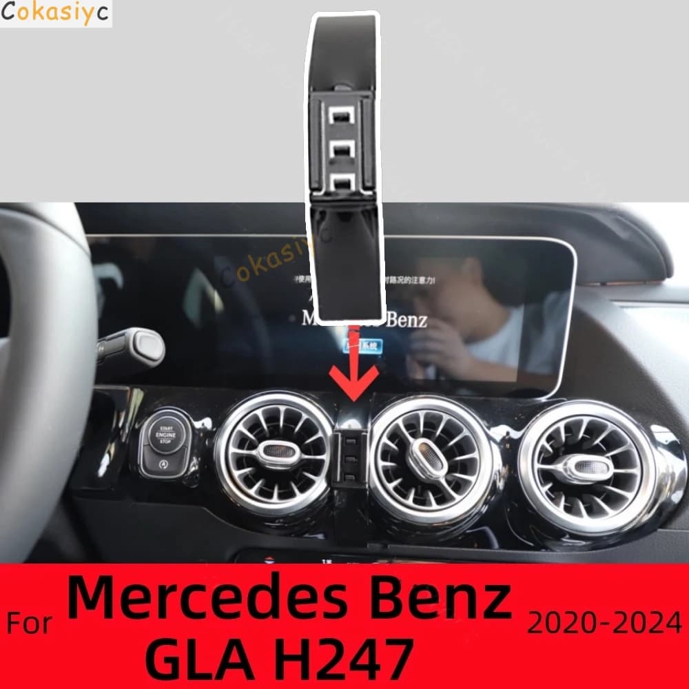For Mercedes Benz GLA H247 2020-2024 Car Phone Holder Strong Special Fixed Bracket Base Wireless Charging Cars Accessories