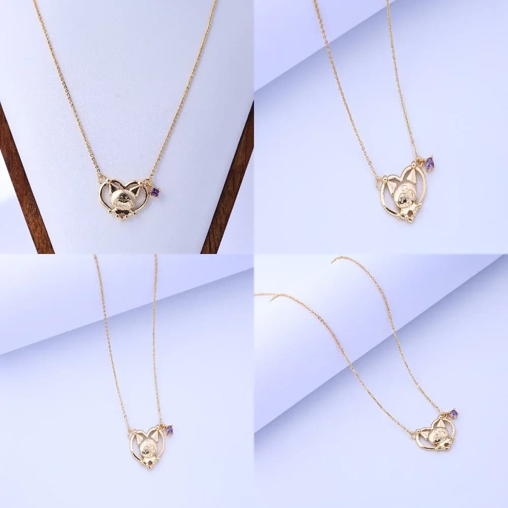 simpatico cartone animato bambola collana luce lusso nicchia design senso moda studente clavicola catena ragazza