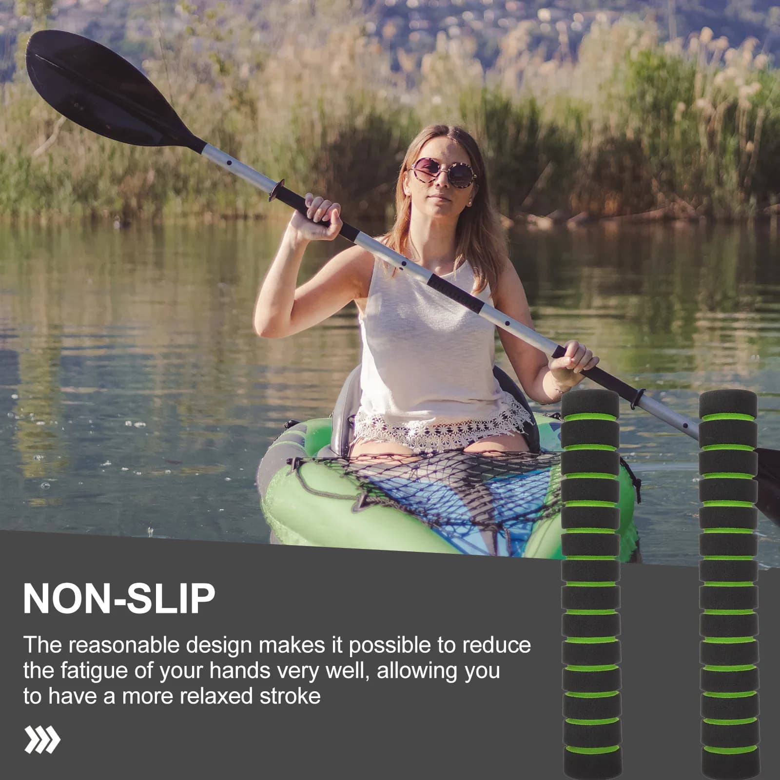 1 Paio di Copripagaie Antiscivolo in Morbida Spugna per Kayak e Canoa, Impugnatura Confortevole, Protezione Antiscivolo per Manici