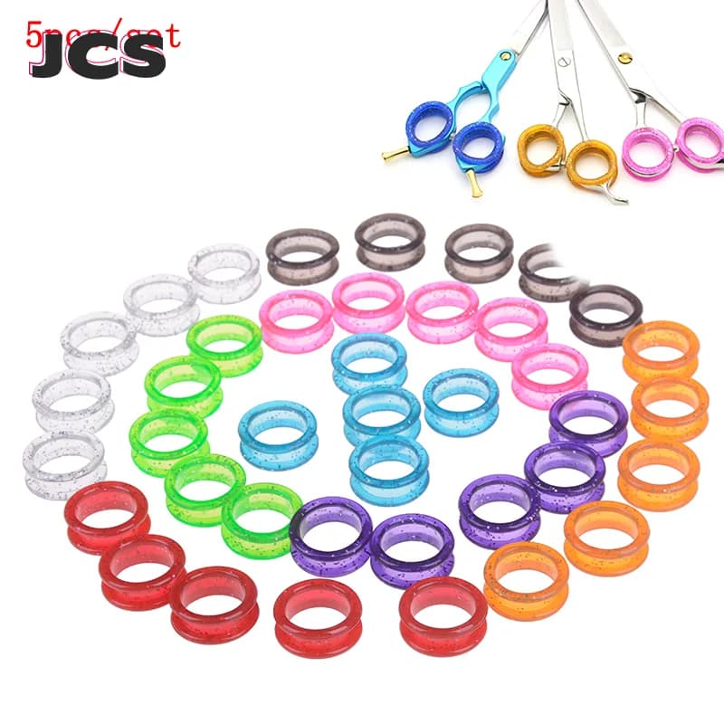 5 pz/set gel di silice forbici per capelli taglio ad anello barbiere cerchio cesoie parrucchiere