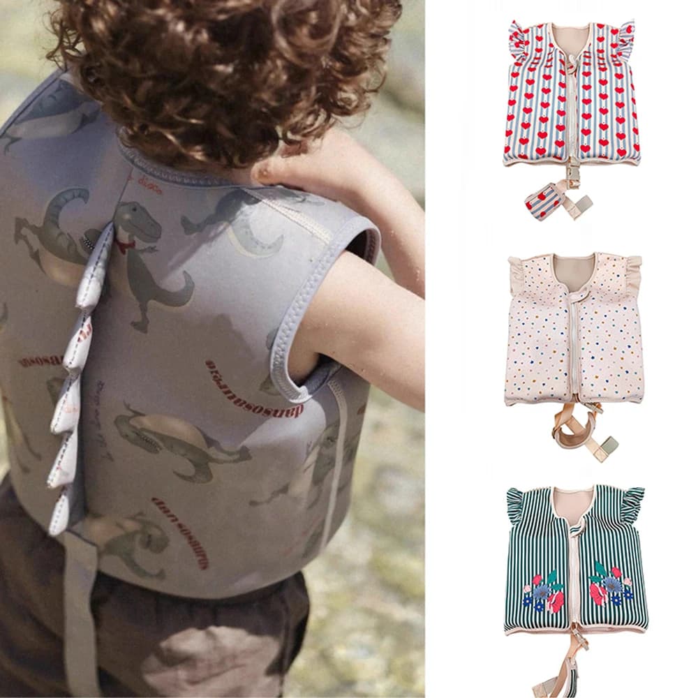 Primavera e l'estate nuovo costume da bagno per bambini gilet di protezione solare, gilet di galleggiamento assistito da nuoto per bambini Unisex 15-19kg