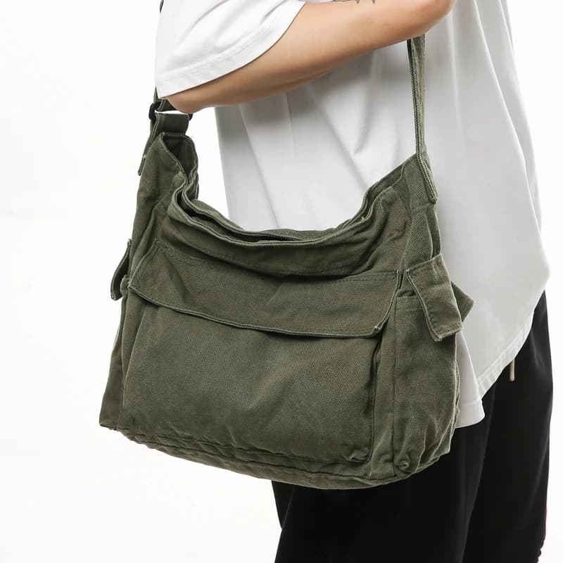 Handbags in washed canvas Large Capacity Cotton Biker Bags Korean Style Fabric Folders Handbags for Women's 100% Cotton Pastoral Tools