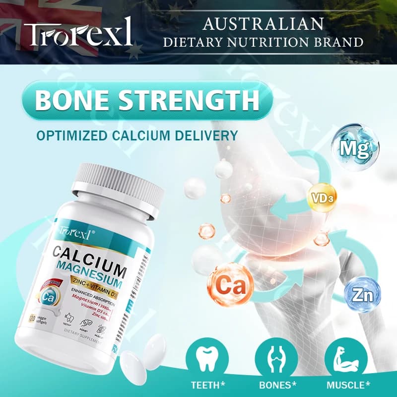 120 capsules, calcium, vitamin D3 and zinc, bone growth supplement for all ages, height increase