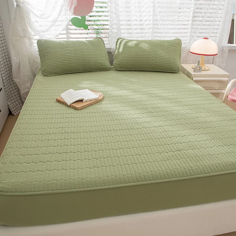 Lenzuolo trapuntato addensato lenzuolo con angoli in cotone limone coprimaterasso morbido e resistente biancheria da letto senza federa 140/160x200cm