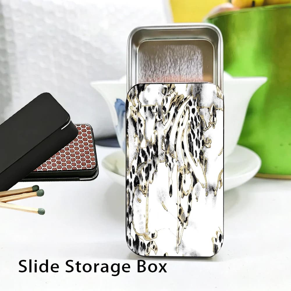 Retro Sliding Storage Box, Nostalgic Metal Tin, Bird Feeder Box, Portable High-Grade Organizer, 1pc Multifunctional Decorative Gift Box with Creative Print. metal match box