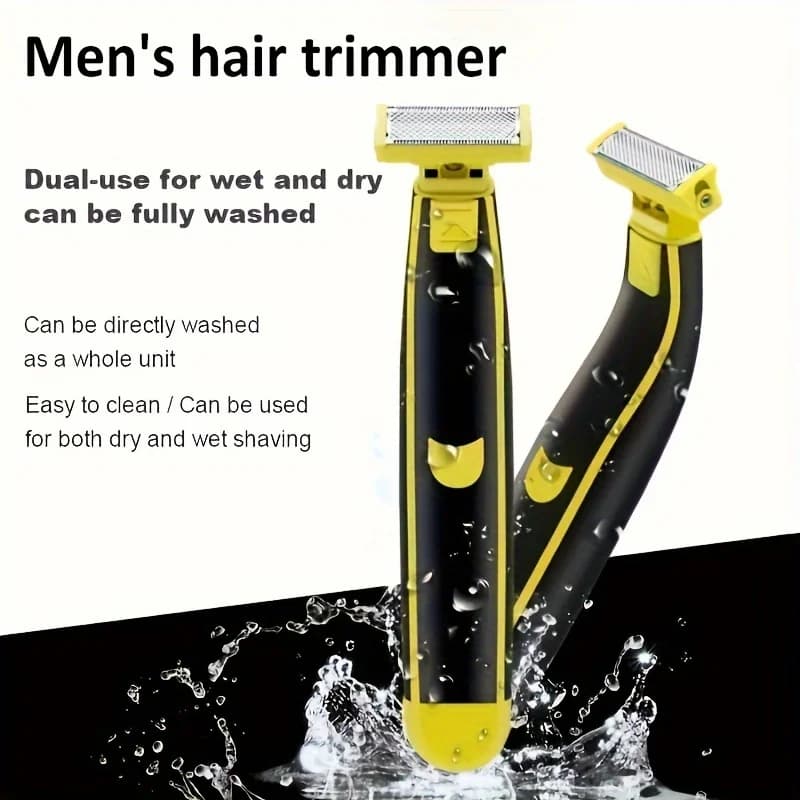 Rasoio elettrico impermeabile per rasatura a umido e a secco, trimmer per peli del corpo, rasoio ricaricabile USB, trimmer per barba da uomo, macchina per la rasatura