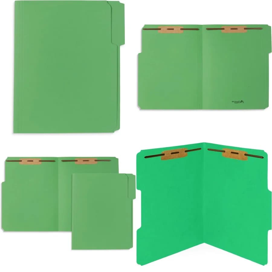 50 cartelle di file con chiusura verde per un'organizzazione efficiente di file medici standard File del cliente dell'ordine e lettera di rapporti dell'ufficio