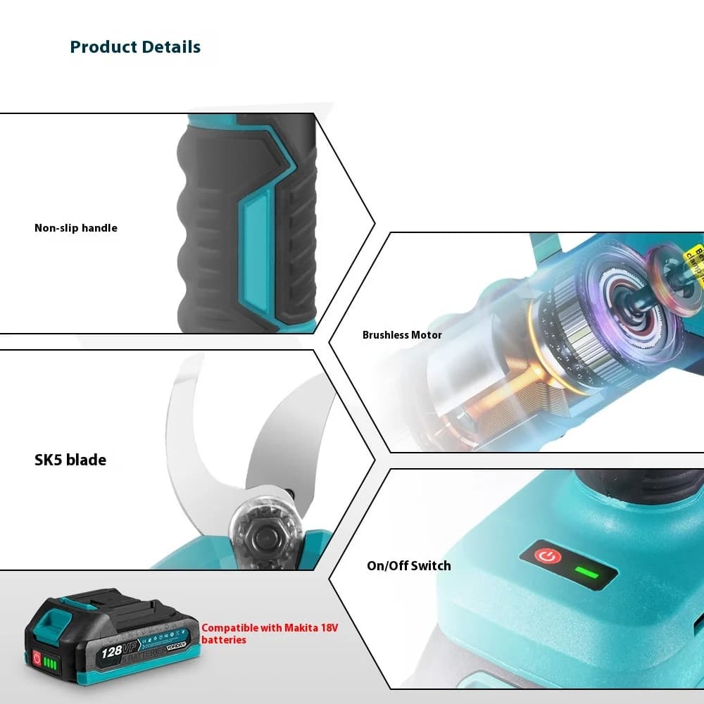 Potting shears for industrial drum fruit trees Hedge trimmer Power with lithium battery with high-stretch digital display