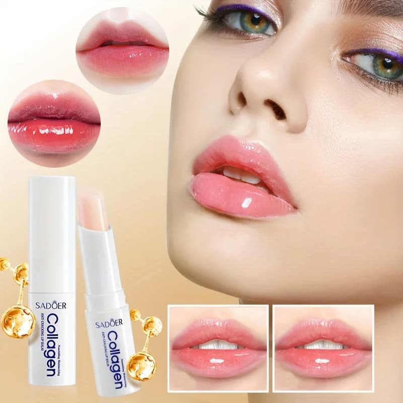 Collagen lip balm - Care of long lasting moisturizing and nourishing lips for autumn and winter, delicate texture
