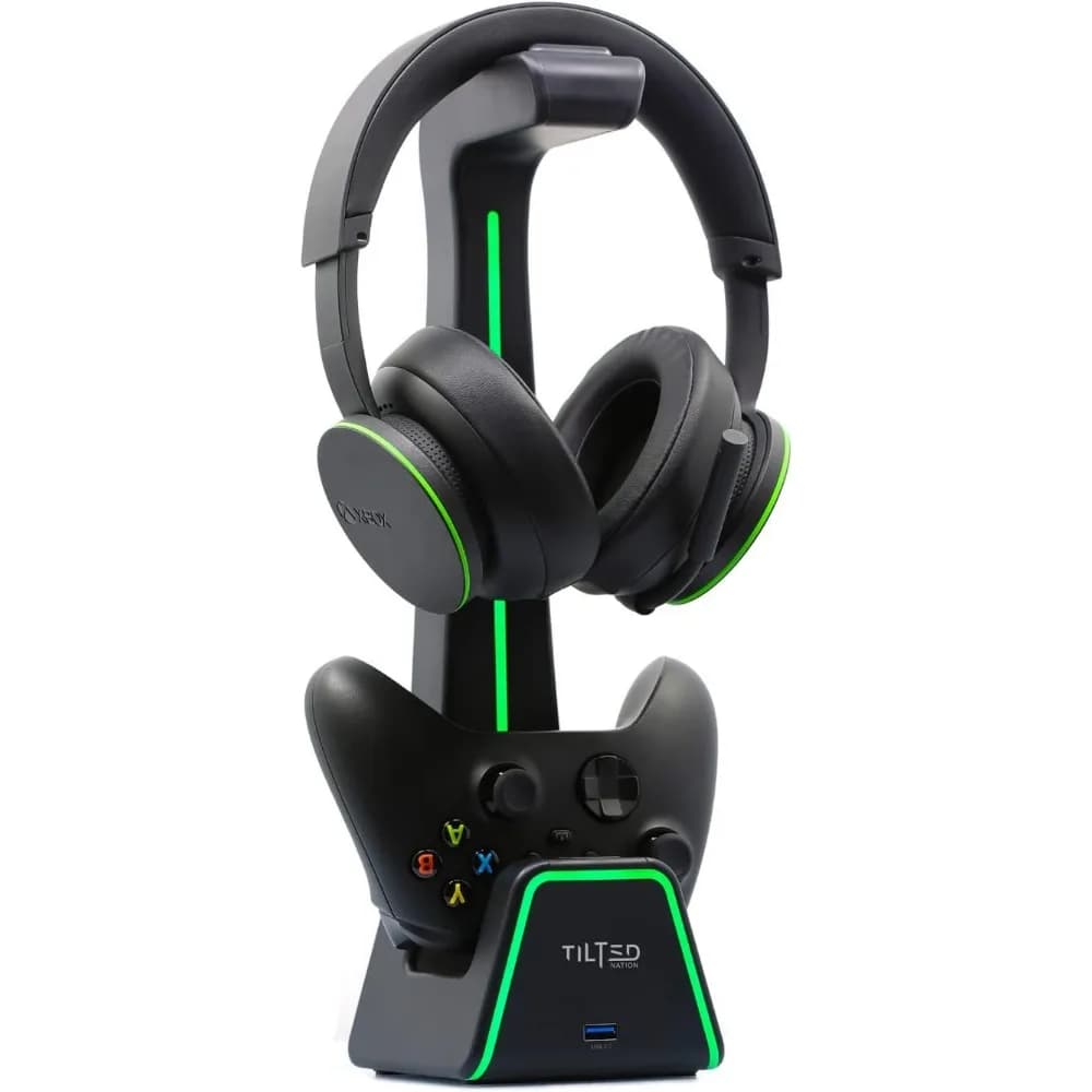 3-in-1 Gaming Headset and Controller Stand for PS5 and Xbox Series X - Charging Station, Holder, and Headphone Stand for Desk