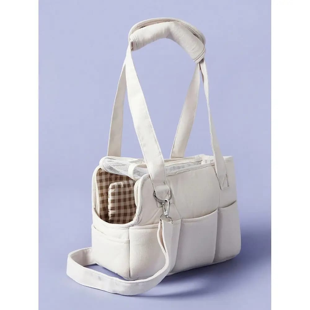Korean Fashion Breathable Pet Shoulder Carry Bag, Crossbody Dog Cat Carrier, Portable