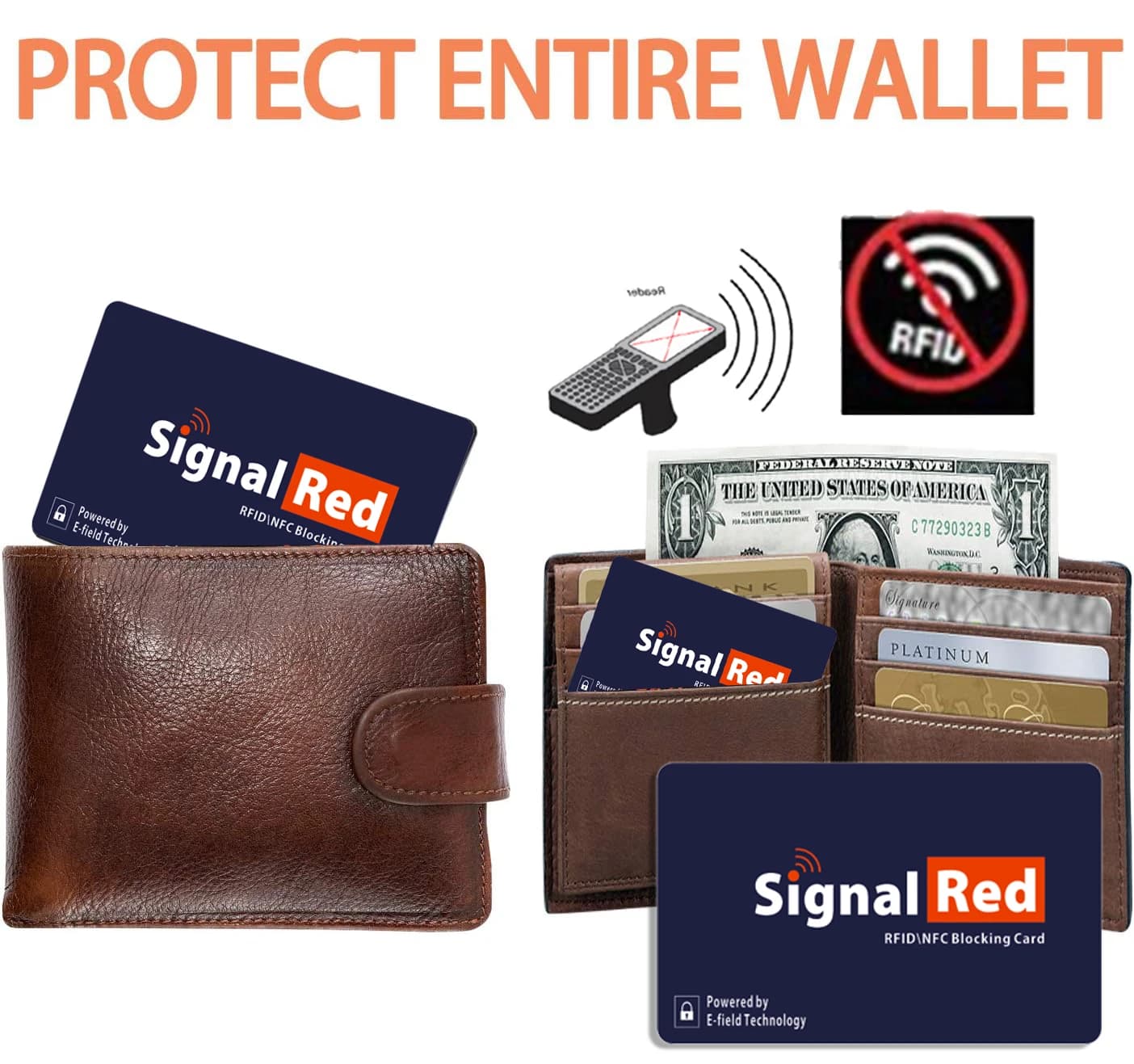 Proteggi il portafoglio intero Blocco RFID Segnali NFC Scudo sicuro per carte di credito e passaporti Blocco protezione della carta
