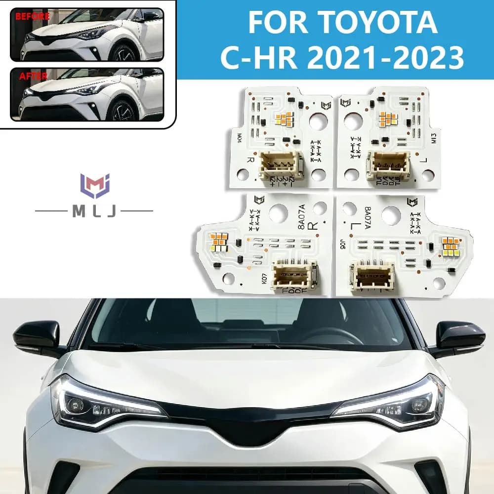8A07A H02 E08 For Toyota C-HR CHR AX10 2021-2023 LED Headlight DRL Day Running Light PCB Board Turn Signal DRL Light Board Chip