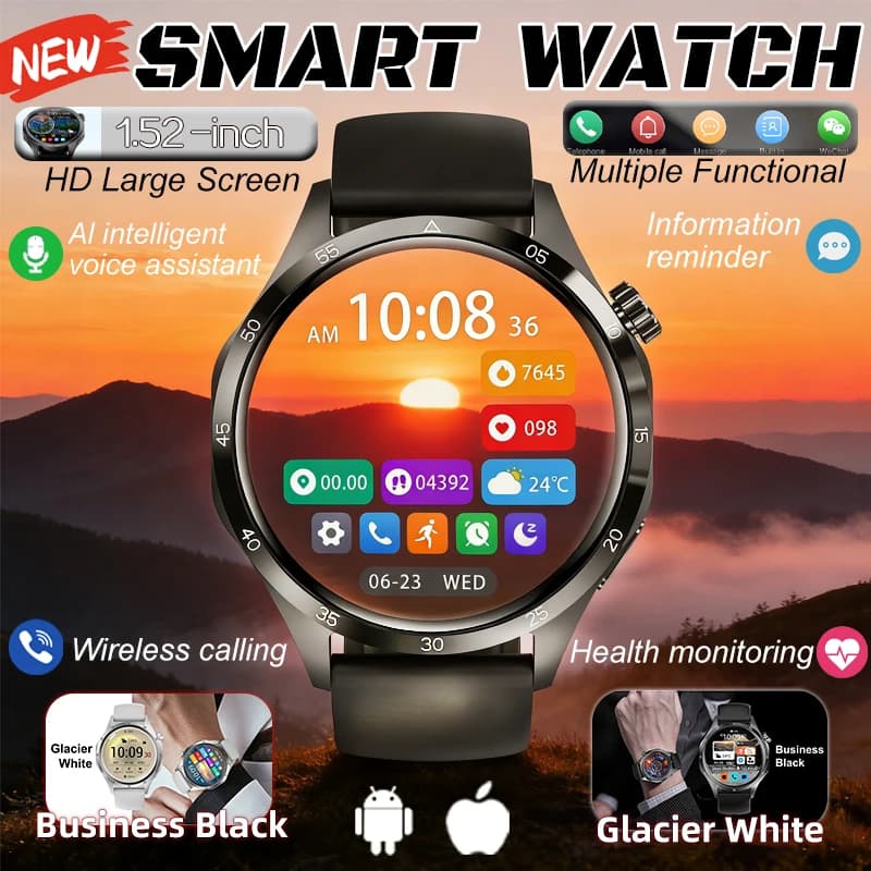 2026 New Smart Watch Bluetooth Call Health Management Voice Assistant Professional Sports Mode HD Large Screen Men’s Smart Watch